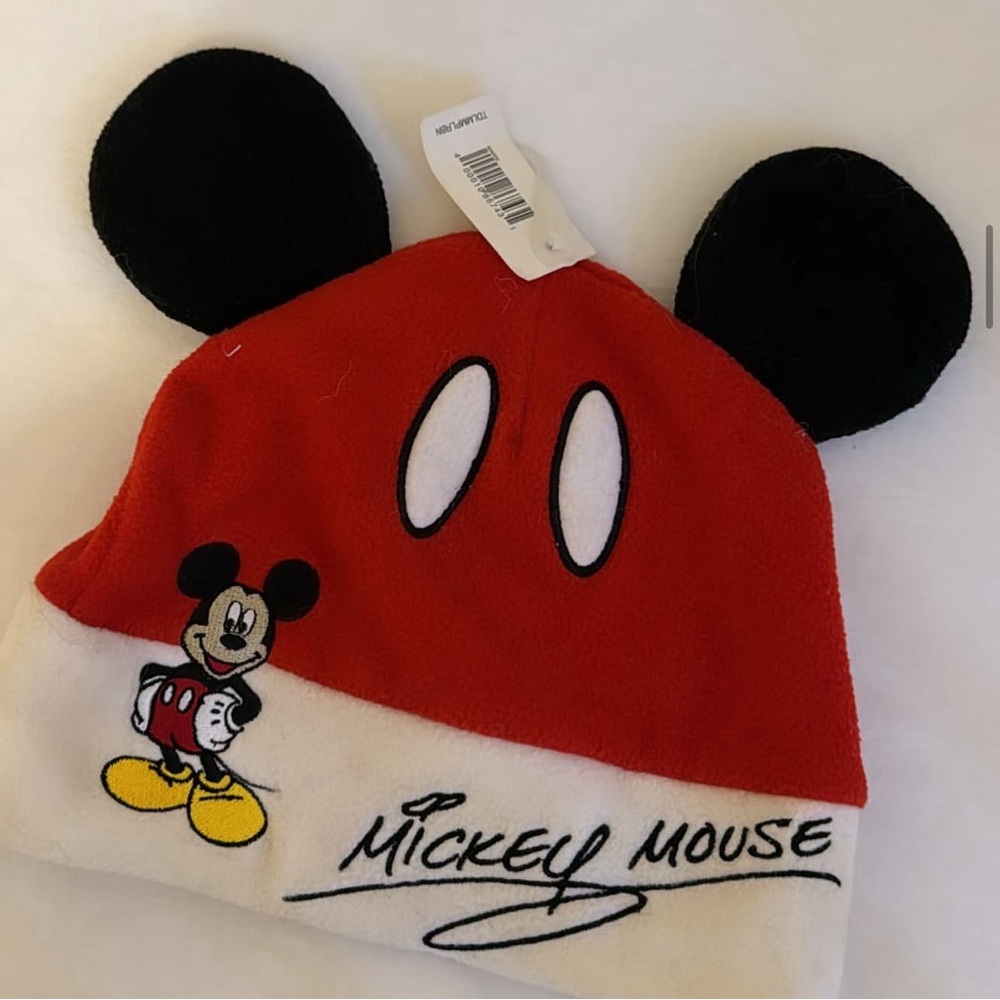 NEW WITH TAGS DISNEYLAND RESORT MICKEY MOUSE FLEECE TOQUE HAT WITH EARS